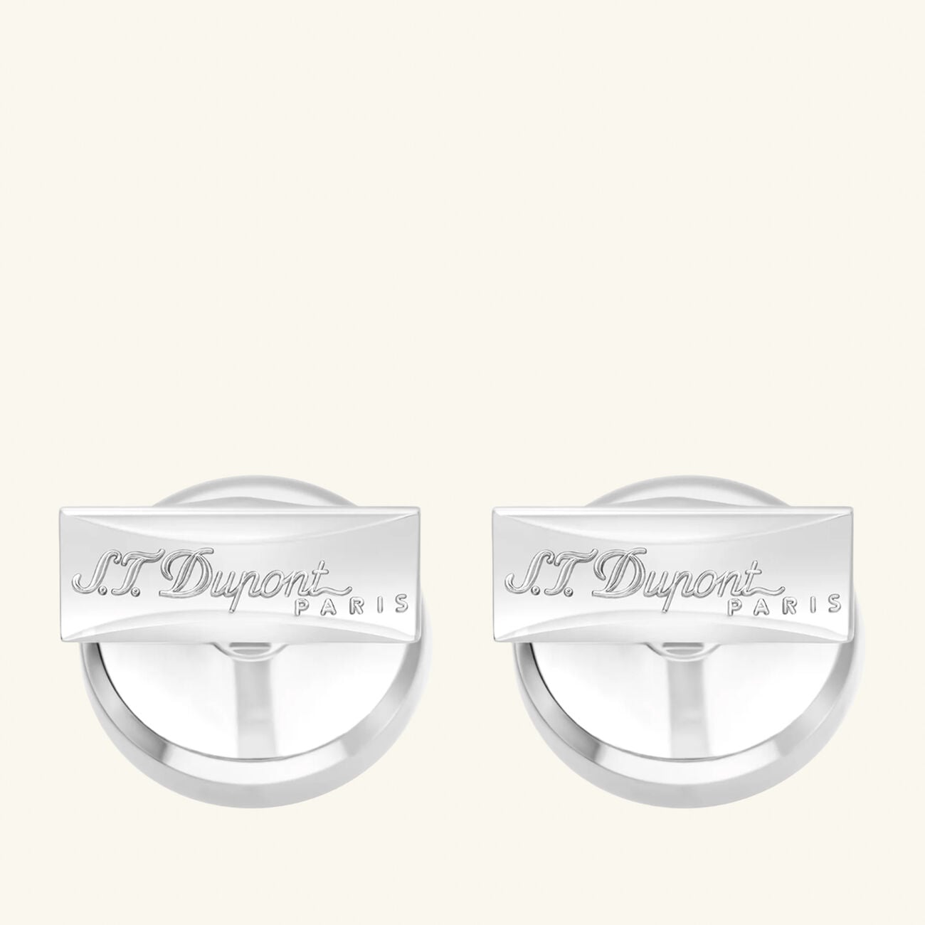 st dupont round cufflink blue