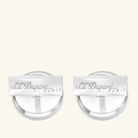 st dupont round cufflink blue