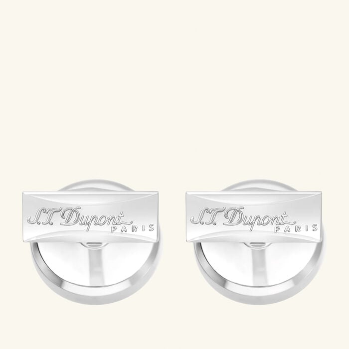 Round Cufflink Blue st dupont round cufflink blue