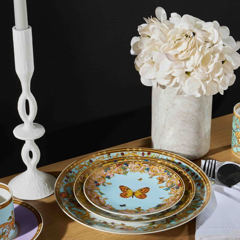 le jardin de versace bread   butter plate round blue 16cm