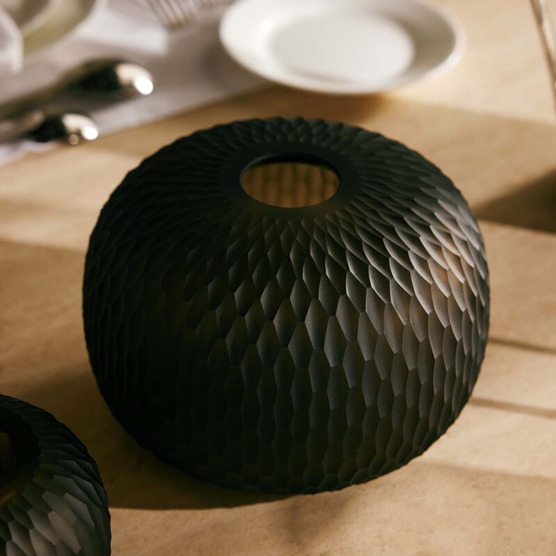 روكل مزهرية ميتامورفوسيس مستديرة صغيرة باللون الأسود الدخاني