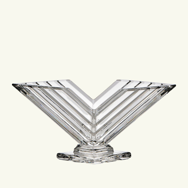 mario cioni   c crystal v shape centerpiece small clear