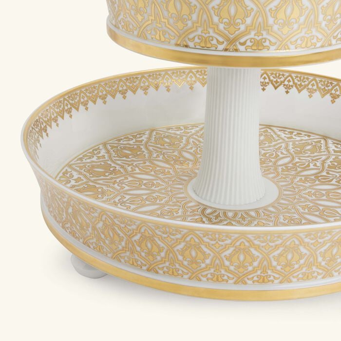 bernardaud venise 2 tiers tray gold