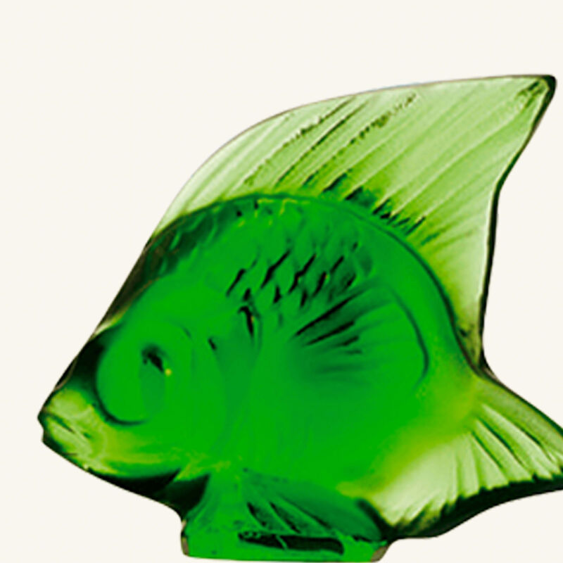lalique green fish meadow sculpture