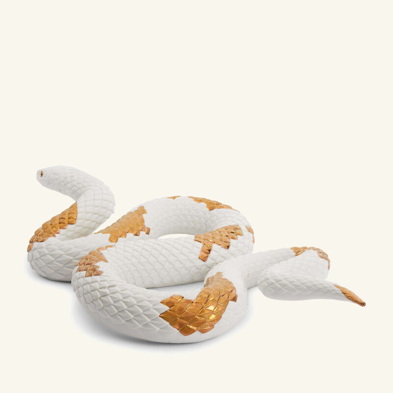 لادرو منحوتة على شكل ثعبان كبيرة ذهبية