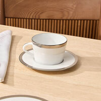 Maille Platine Tea Cup & Saucer White bernardaud maille platine tea cup saucer white