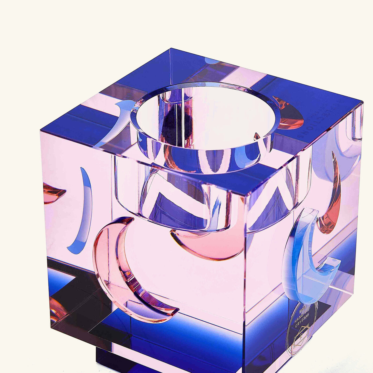 reflections copenhagen lea moon tea light holder pink