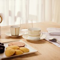 Sauvage Blanc Tea Cup & Saucer White bernardaud sauvage blanc tea cup saucer white