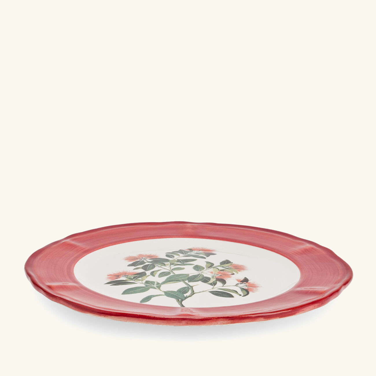 les ottomans sultan garden dinner plate round red