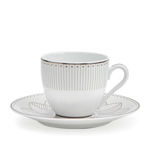 Malmaison Impériale Set of 2 Coffee Cup and Saucers Platinium Finish, medium
