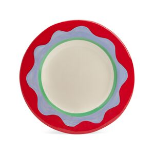 Wavy Red Dessert Plate, medium