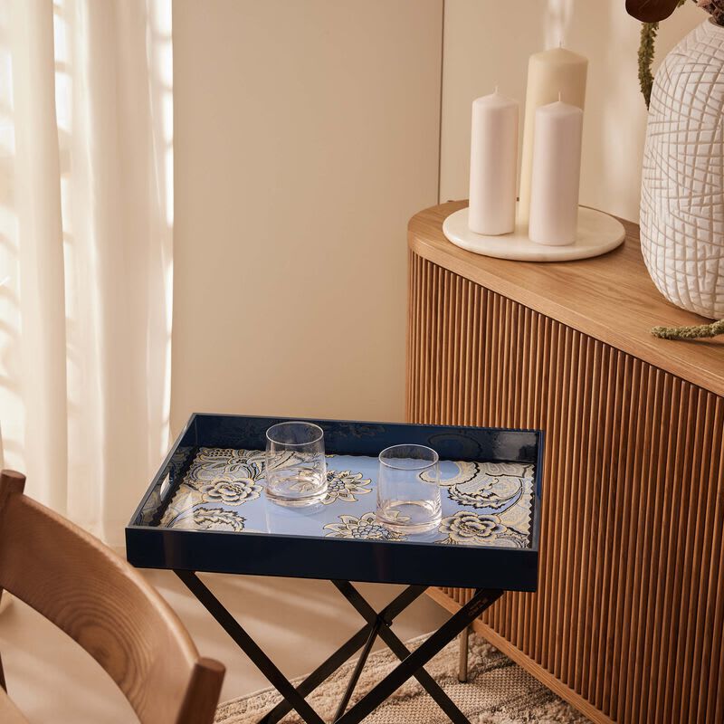 إيترو صينية بلوم مستطيلة زرقاء