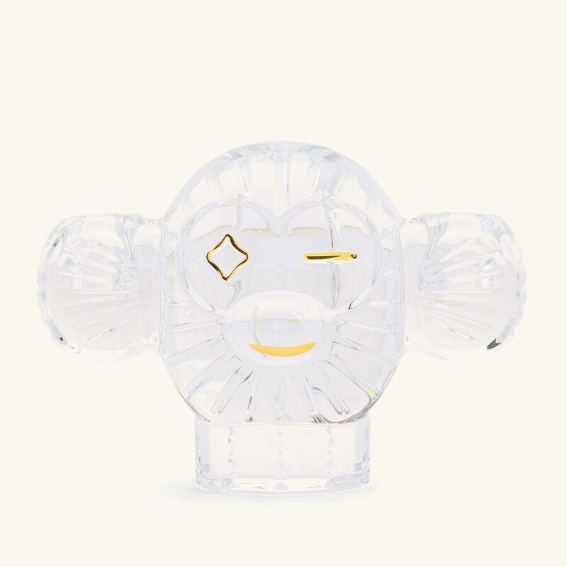 baccarat faunacrystopolis monkey candle holder clear