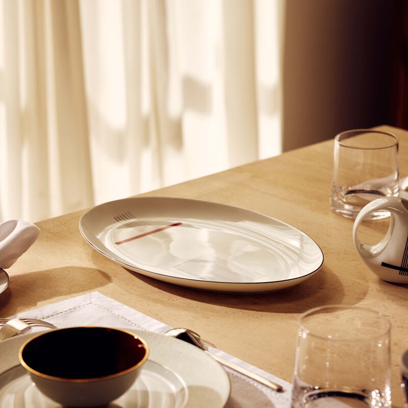 bernardaud oscar serving platter oval red 33cm
