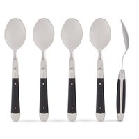 Set of 6 - Black Handle Coffee Spoons, small