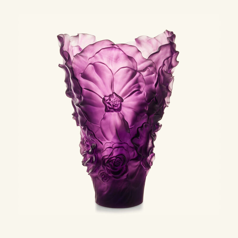 Camellia Vase Large Purple daum camellia vase large purple
