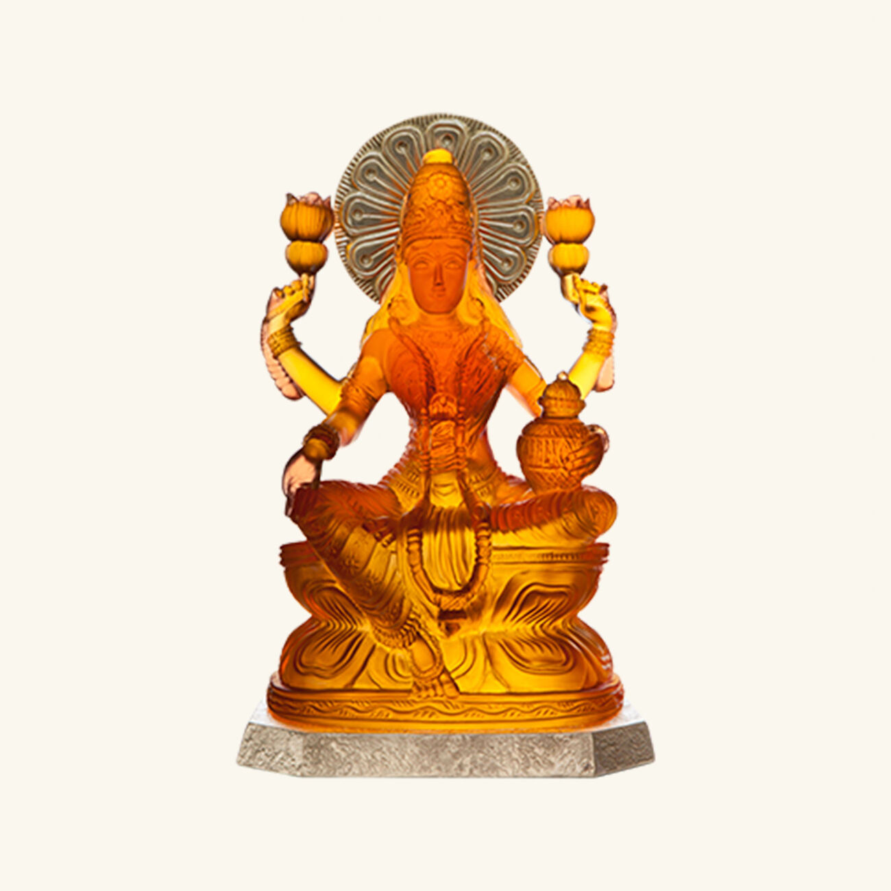 daum lakshmi sculpture extra large amber