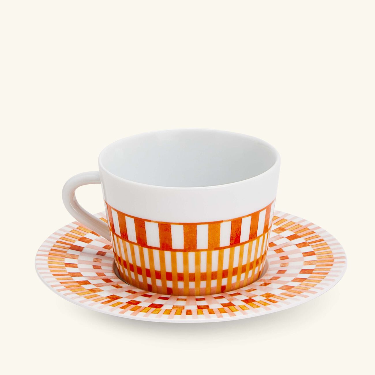 Terra Rosa Tea Cup & Saucer Orange Set Of 2 bernardaud terra rosa tea cup saucer orange set of 2