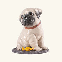 lladro puppie pug sculpture medium white