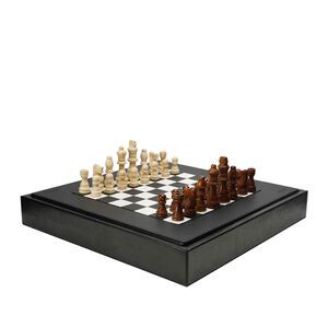 رقعة شطرنج باللون الأسود القاتم بتأثير جلد السحلية, medium