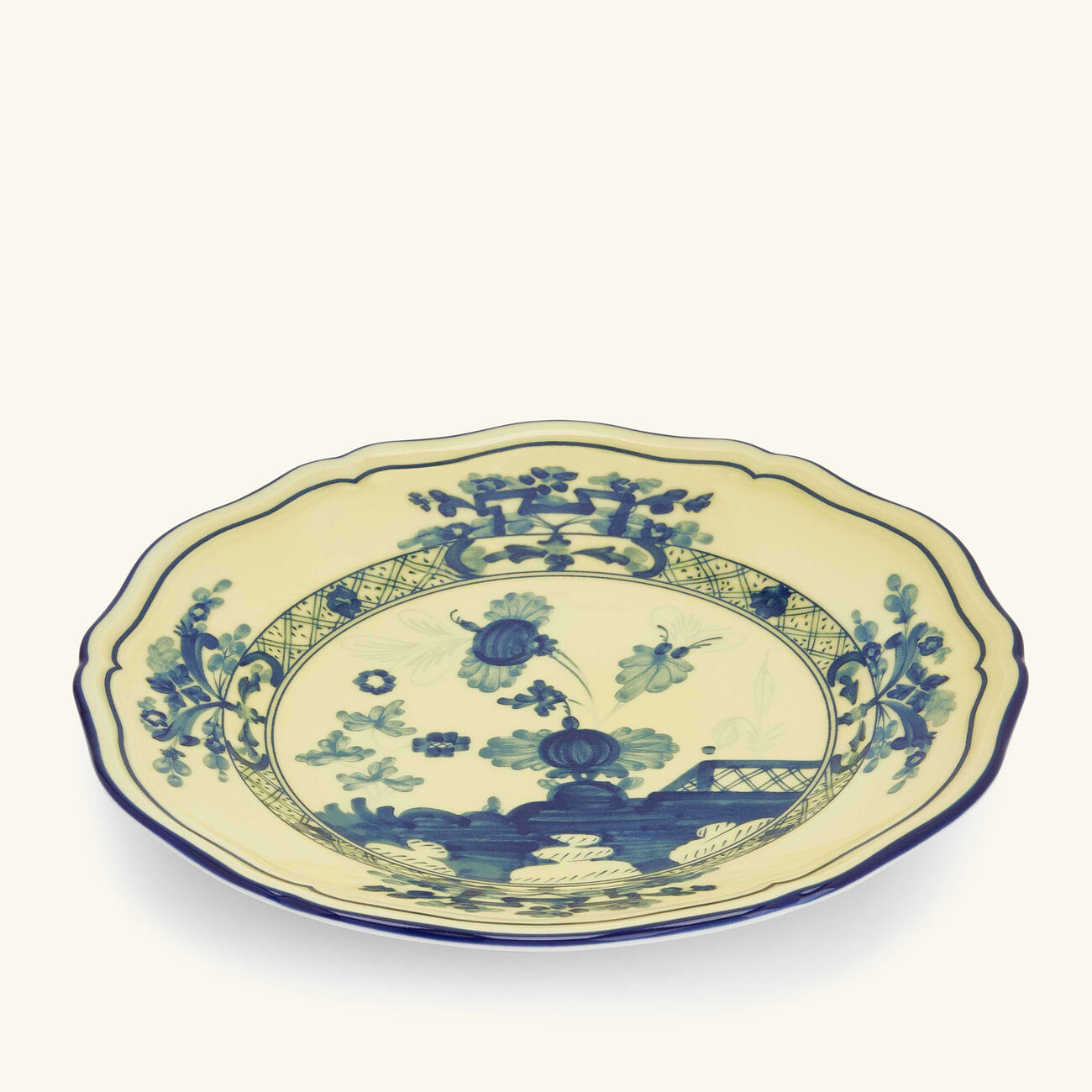 ginori 1735 oriente italiano citrino bread plate round yellow 17cm