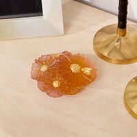 daum or d abeille flower figurine orange