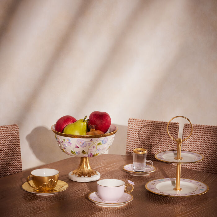 villari peacock tea cup   saucer gold