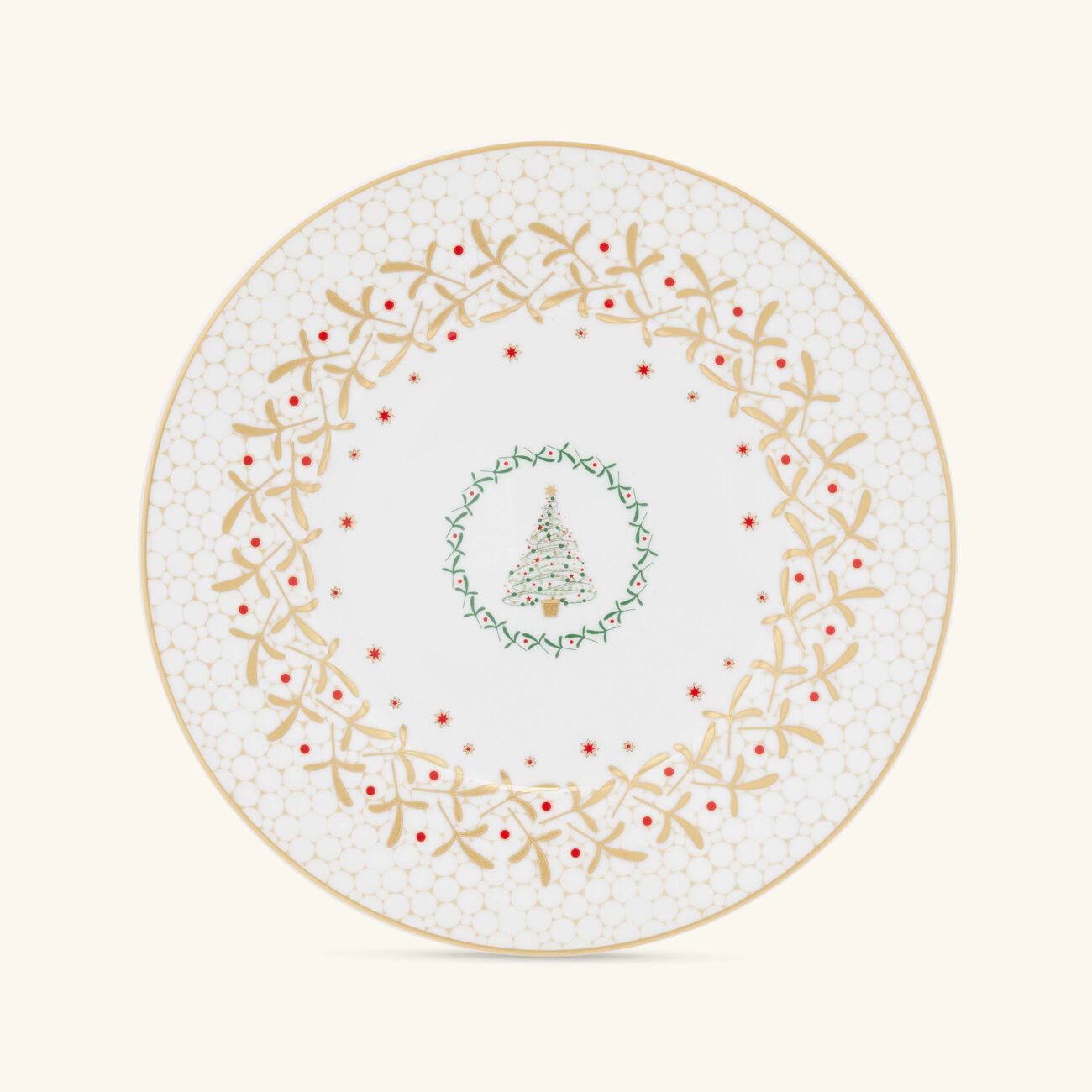 Noel Salad Plate Round White 21cm bernardaud noel salad plate round white 21cm