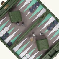 vido forest green ostrich backgammon set