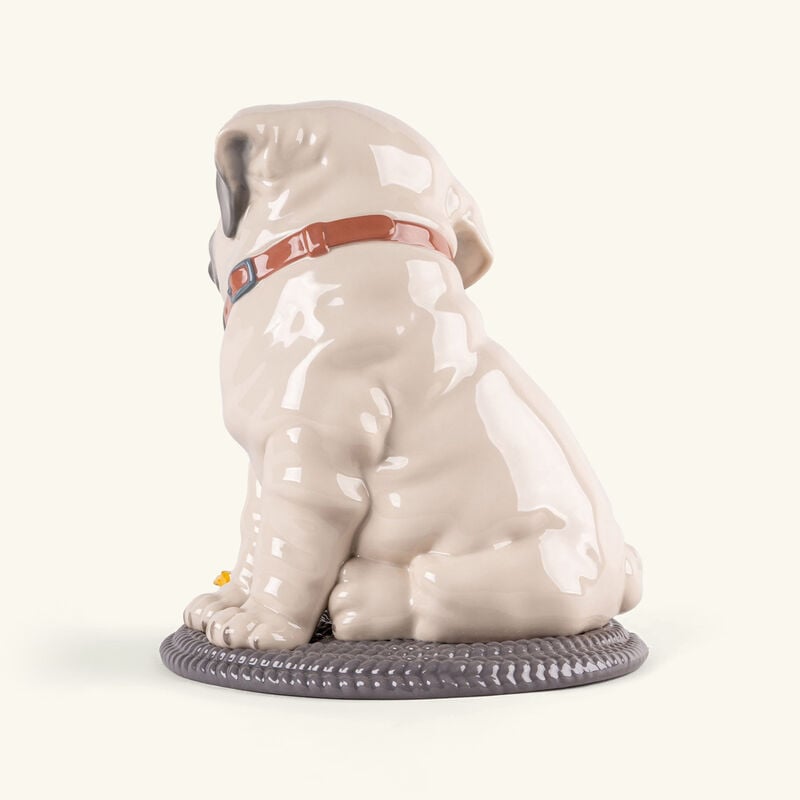 lladro puppie pug sculpture medium white