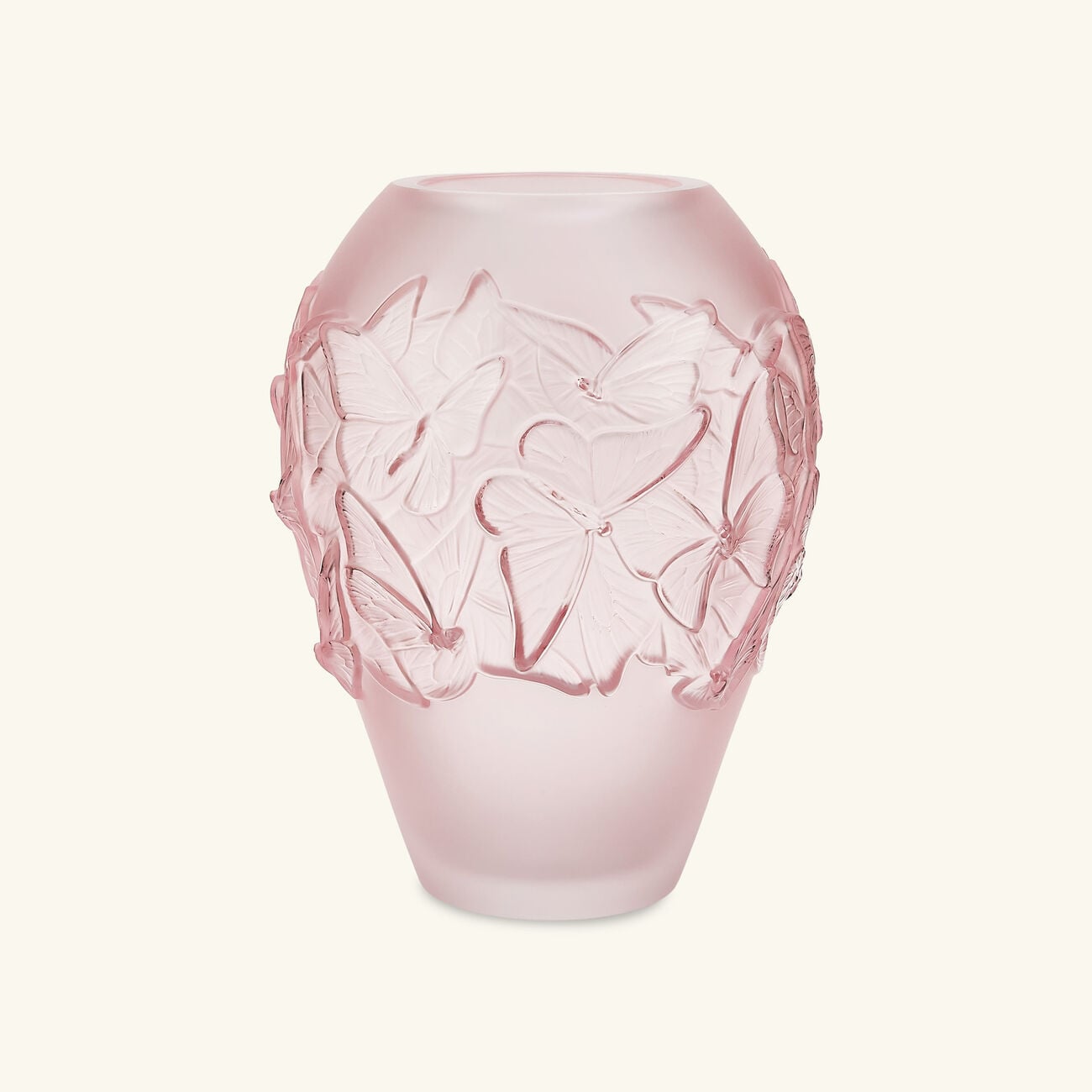 Papillons Vase Medium Pink lalique papillons vase medium pink