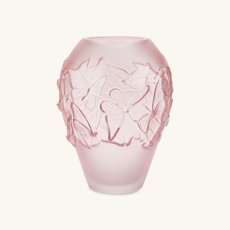 Papillons Vase Medium Pink lalique papillons vase medium pink