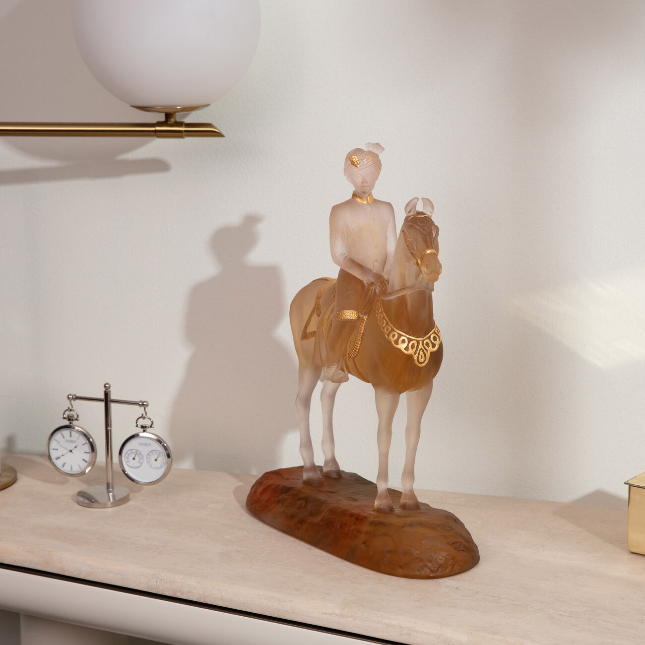 daum marwari horseman sculpture limited edition gold