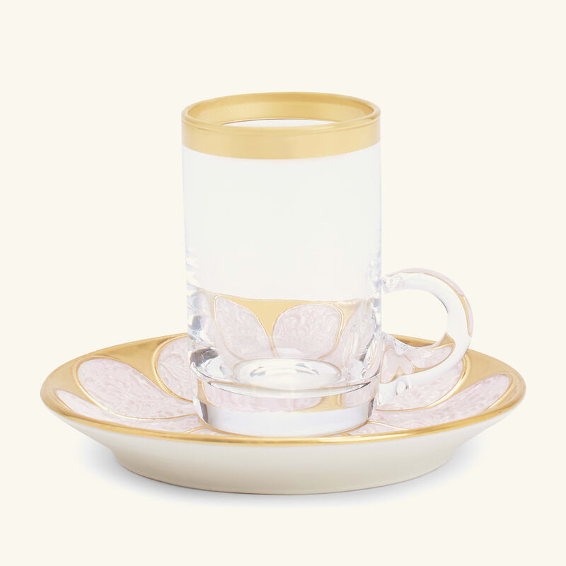 villari amour arabic tea cup   saucer clear