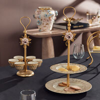 villari peacock extravaganza cake stand gold
