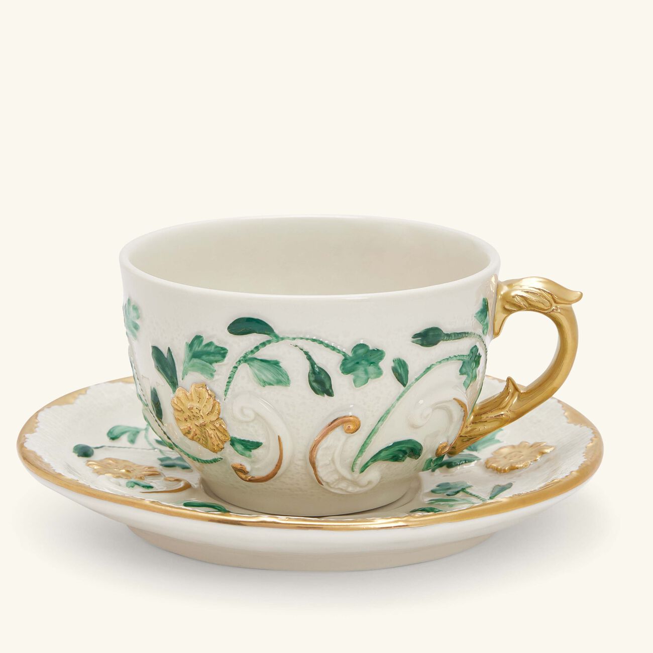villari taormina tea cup   saucer green