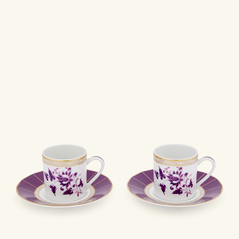 bernardaud coffee cup   saucer pink set of 2