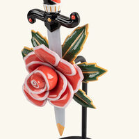 lladro dagger and rose sculpture medium red