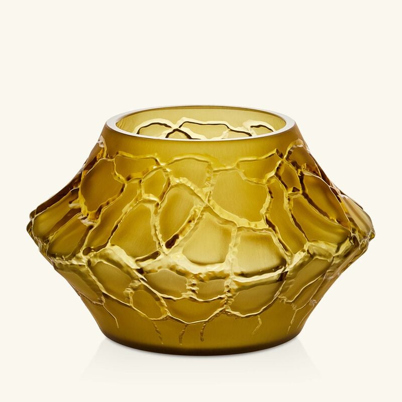 Terramineral Caldera Vase Votive Round Mini Yellow lalique terramineral caldera vase votive round mini yellow