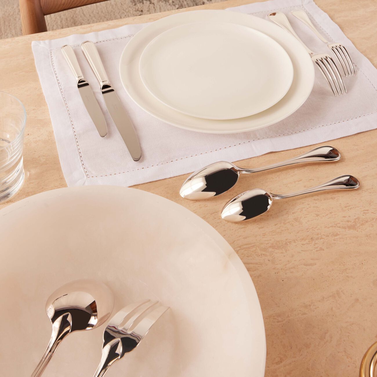 christofle albi 110 piece flatware set with imperial chest silver plated