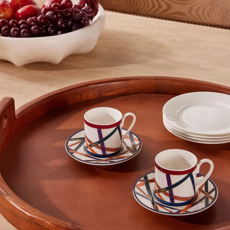 Nastri Coffee Cup & Saucer Pattern Set Of 2 missoni home nastri coffee cup saucer pattern set of 2