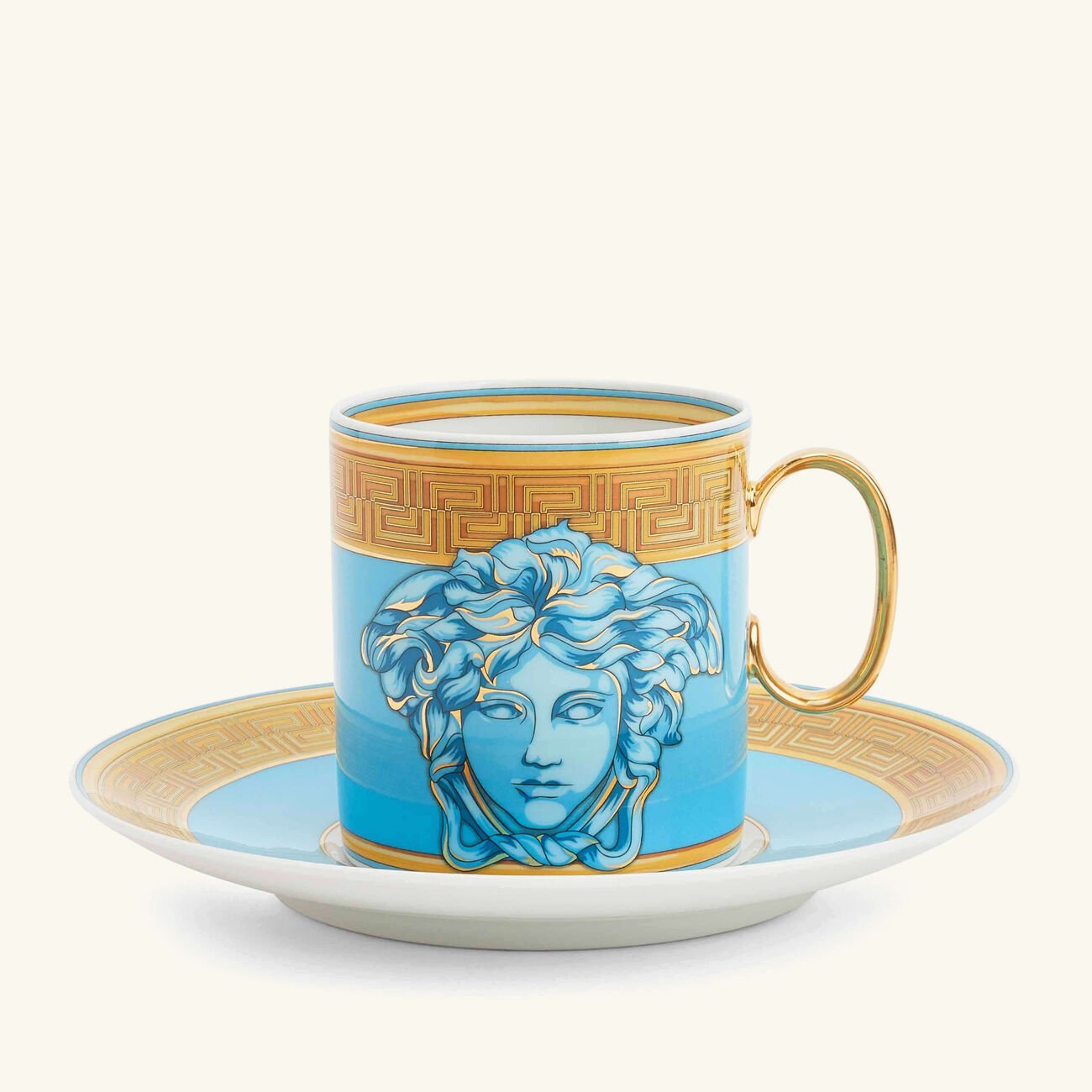 Blue Coin Coffee Cup & Saucer Blue versace blue coin coffee cup saucer blue