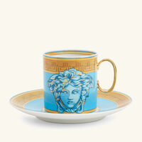Blue Coin Coffee Cup & Saucer Blue versace blue coin coffee cup saucer blue