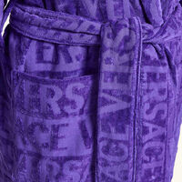 versace allover bath robe small purple