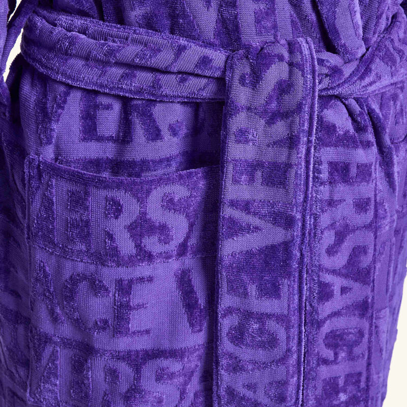 versace allover bath robe small purple