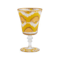 Ikat Gold Goblet Glass, small