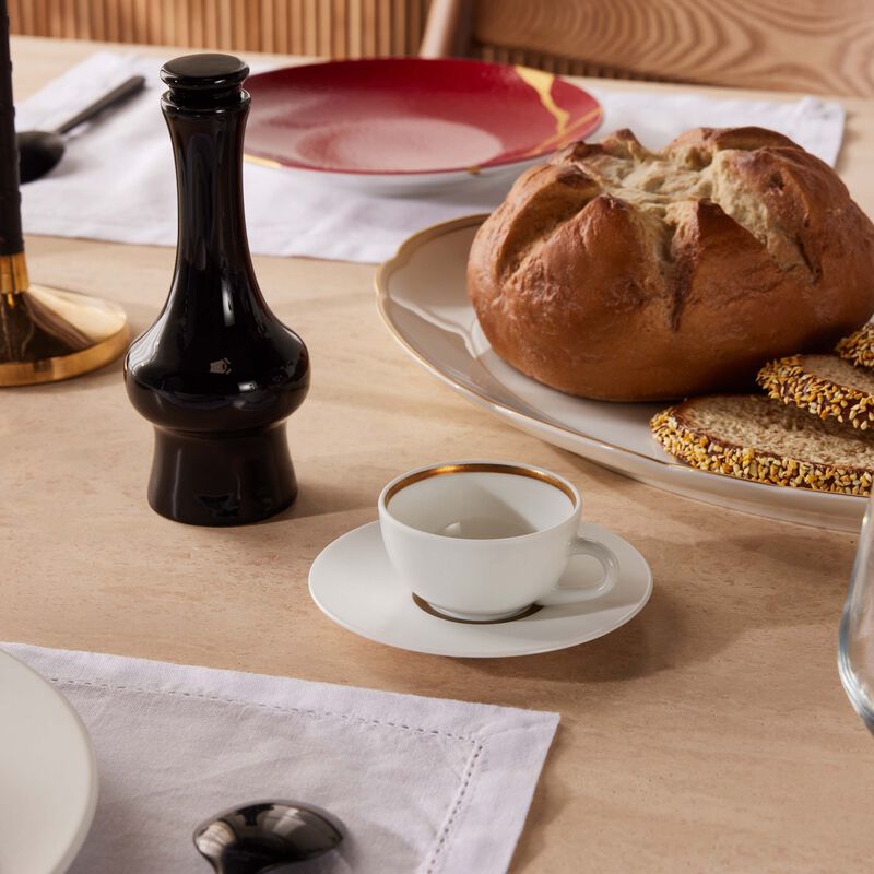 bernardaud kronos or coffee cup   saucer white