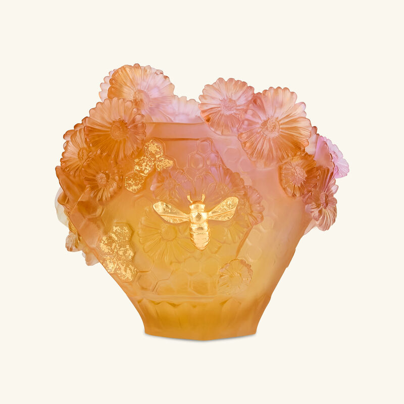 daum or d abeille vase medium orange limited edition