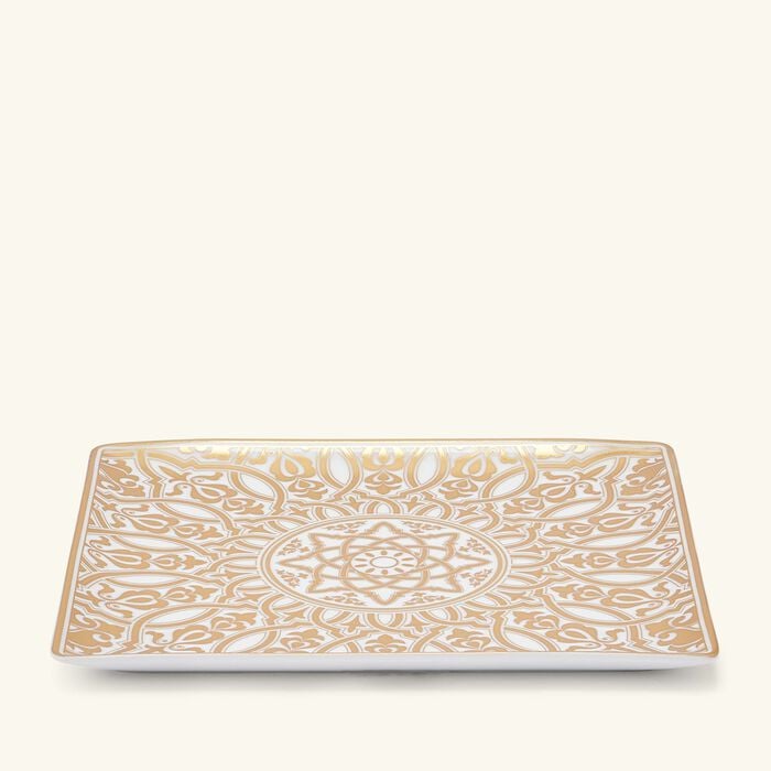bernardaud venise trinket tray rectangular gold 22cm
