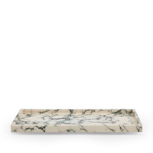 Cream Carrara Lacquer Bathroom Tray, medium